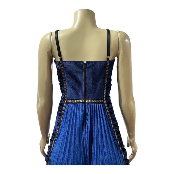 Self-Portrait Womens Dress Size 4 Velour Whimsical Fairy Renaissance Blue Midi - Picture 6 of 14